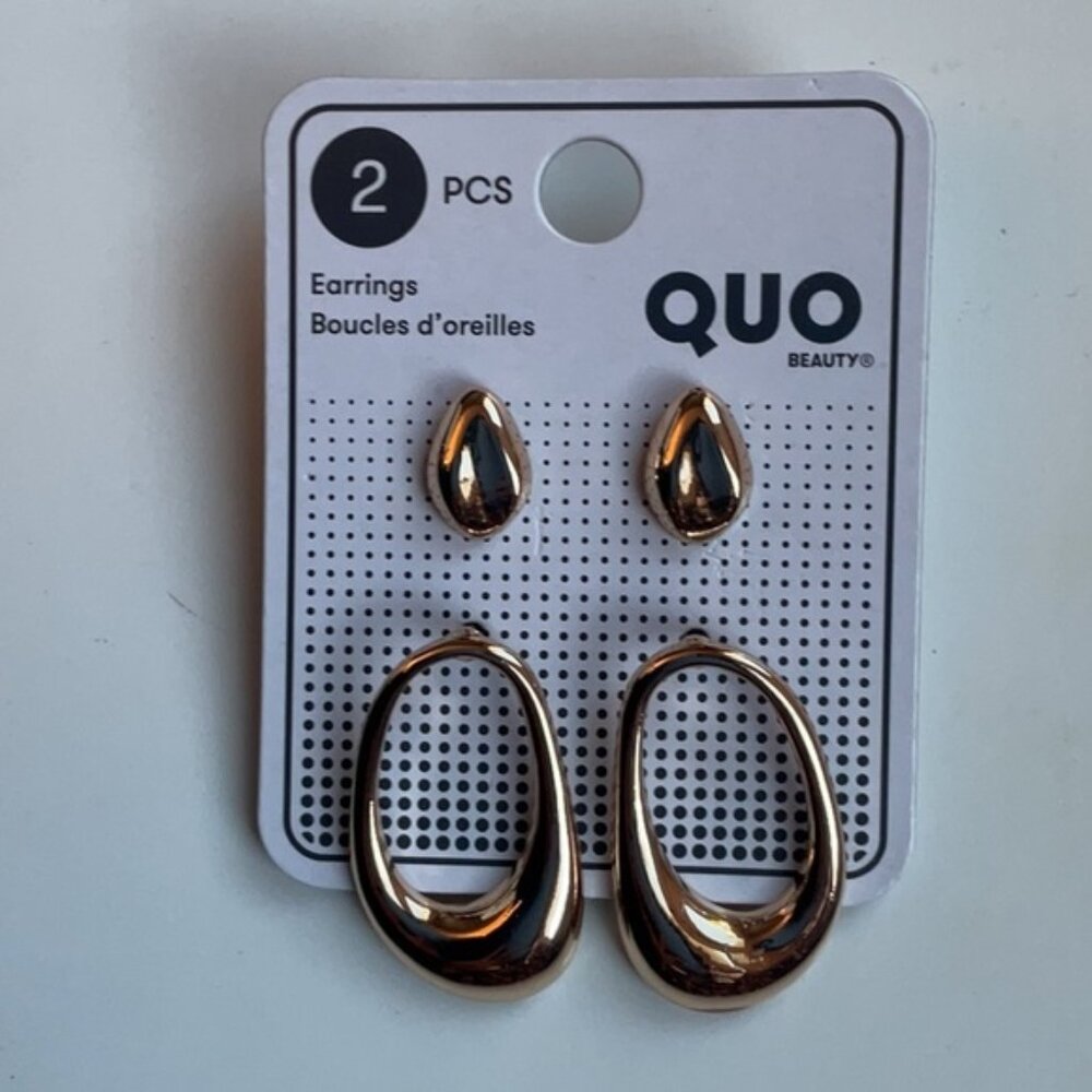 Quo Gold Earrings Set